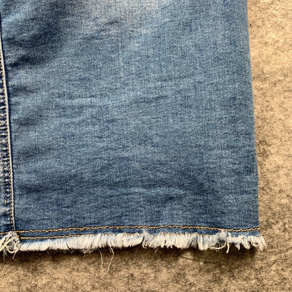 One 5 One Jean Skirt Womens Large Stretch Gold Zip‎ Front - Picture 8 of 8